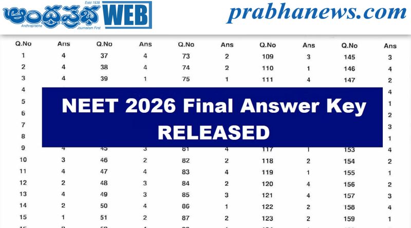 రీ-నీట్ 2026 ఫైనల్ ఆన్సర్ కీ విడుదల